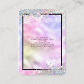 Carte De Visite Parties scintillant holographique Boutique moderne (Dos)