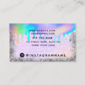 Carte De Visite Parties scintillant holographique branchée (Dos)