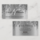 Carte De Visite Parties scintillant holographique classique élégan (Devant / Derrière)