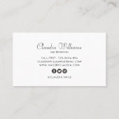 Carte De Visite Parties scintillant holographique classique élégan (Dos)