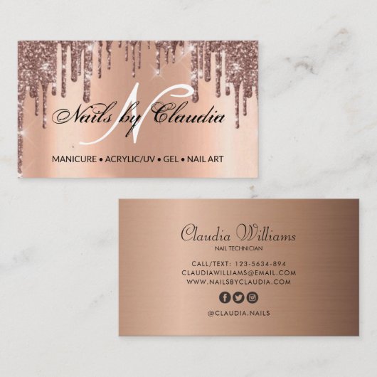 Carte De Visite Parties scintillant holographique classique élégan (Devant / Derrière)