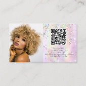 Carte De Visite Parties scintillant holographique Code QR Logo Bea (Dos)