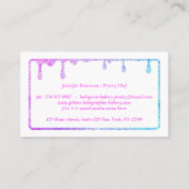 Carte De Visite Parties scintillant holographique Cuisine pâtisser (Dos)