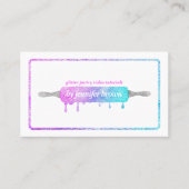 Carte De Visite Parties scintillant holographique Cuisine pâtisser (Devant)