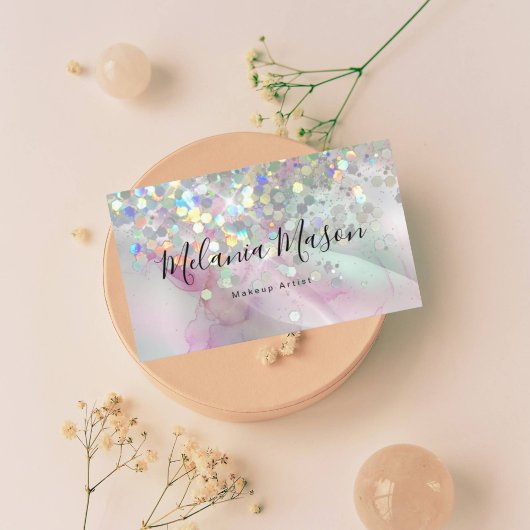 Carte De Visite Parties scintillant holographique de maquillage ma
