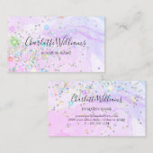 Carte De Visite Parties scintillant holographique en encre de marb (Devant / Derrière)