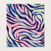 Carte De Visite Parties scintillant Holographique glamour Bleu Zèb (Extérieur déplié)