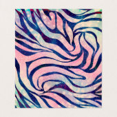 Carte De Visite Parties scintillant Holographique glamour Bleu Zèb (Intérieur déplié)