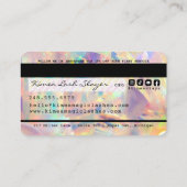 Carte De Visite Parties scintillant Holographique Iridescente Styl (Dos)