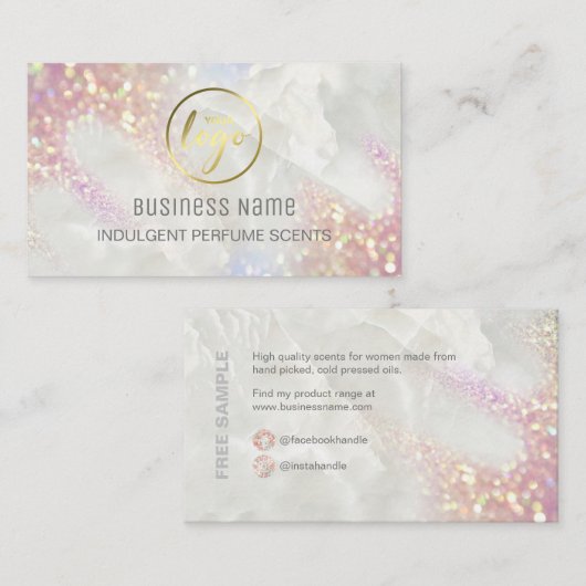 Carte De Visite Parties scintillant holographique luxuriante Paste (Devant / Derrière)