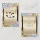 Carte De Visite Parties scintillant Holographique moderne Beauté o (Devant / Derrière)