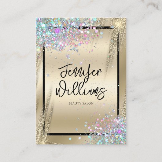 Carte De Visite Parties scintillant Holographique moderne Beauté o (Devant)