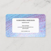 Carte De Visite Parties scintillant Holographique moderne Faux Iri (Dos)