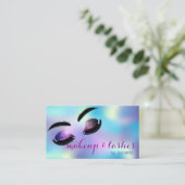 Carte De Visite Parties scintillant holographique moderne, maquill (Debout devant)