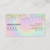 Carte De Visite Parties scintillant Holographique Nail Tech Poche (Dos)