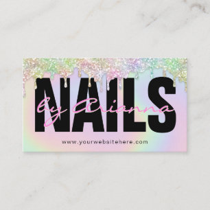 Carte De Visite Parties scintillant Holographique Nail Tech Poche 