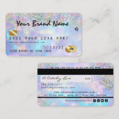 Carte De Visite Parties scintillant Holographique Opal Business VI (Devant / Derrière)