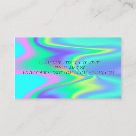 Carte De Visite Parties scintillant Holographique Or moderne casqu (Dos)