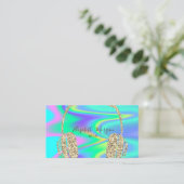 Carte De Visite Parties scintillant Holographique Or moderne casqu (Debout devant)