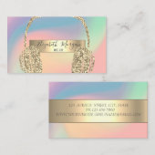 Carte De Visite Parties scintillant Holographique Pastel moderne c (Devant / Derrière)