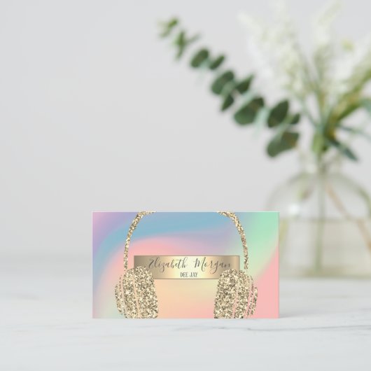 Carte De Visite Parties scintillant Holographique Pastel moderne c (Debout devant)