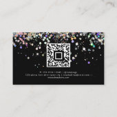 Carte De Visite Parties scintillant holographique personnalisé Qr  (Dos)