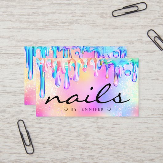 Carte De Visite Parties scintillant holographique Pilules polonais (Devant/Arrière en situation)