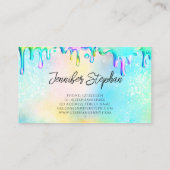 Carte De Visite Parties scintillant holographique Polonais gouttes (Dos)