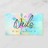 Carte De Visite Parties scintillant holographique Polonais gouttes (Devant)