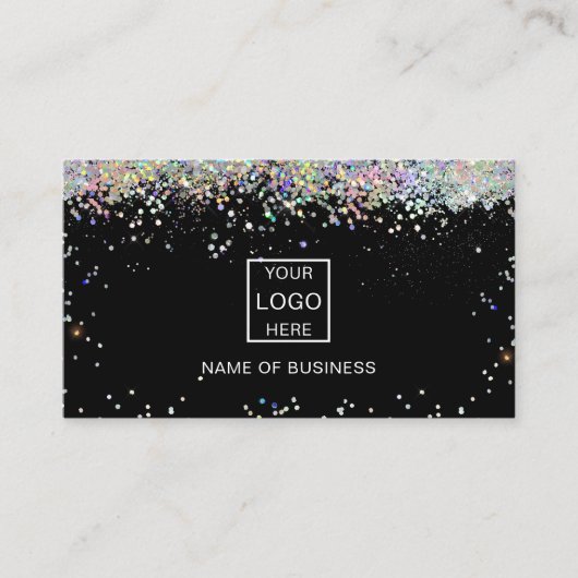 Carte De Visite Parties scintillant holographique QR Code Social M (Devant)