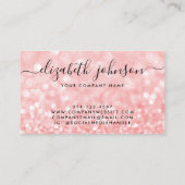 Carte De Visite Parties scintillant Holographique Rose Rose Gold É (Dos)