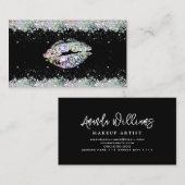 Carte De Visite Parties scintillant holographique Sparkles Lips Un (Devant / Derrière)