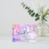 Carte De Visite Parties scintillant Holographique Unicorn Merci cl (Debout devant)