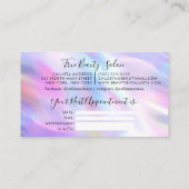 Carte De Visite Parties scintillant Holographique Unicorne Désigna (Dos)