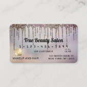 Carte De Visite Parties scintillant Holographique violet Dusty Cré (Devant)