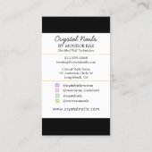 Carte De Visite Parties scintillant Iridescente Technicien ongles  (Dos)