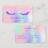 Carte De Visite Parties scintillant irisée goutte à goutte maquill (Devant / Derrière)