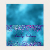 Carte De Visite Parties scintillant irisée rose chic (Extérieur déplié)