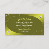 Carte De Visite Parties scintillant Jaune Chatoyante Étoiles Bijou (Dos)