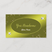 Carte De Visite Parties scintillant Jaune Chatoyante Étoiles Bijou (Devant)