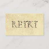 Carte De Visite *~* Parties scintillant jaune doré REIKI Typograph (Devant)