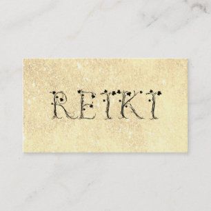 Carte De Visite *~* Parties scintillant jaune doré REIKI Typograph