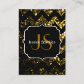 Carte De Visite Parties scintillant jaune foncé brille Chevron Mon (Dos)
