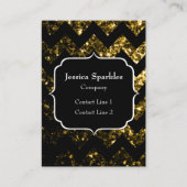Carte De Visite Parties scintillant jaune foncé brille Chevron Mon (Devant)