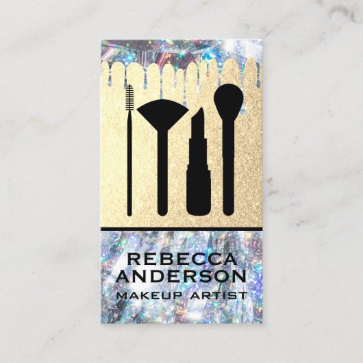 Carte De Visite Parties scintillant | Kit maquillage (Devant)