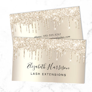 Carte De Visite Parties scintillant Lashes Gold