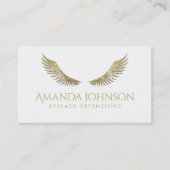 Carte De Visite Parties scintillant Lashes White Gold Wings Simple (Devant)