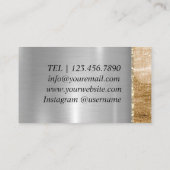 Carte De Visite Parties scintillant léopard brillant en argent (Dos)