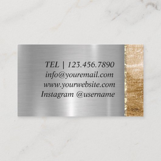 Carte De Visite Parties scintillant léopard brillant en argent (Dos)