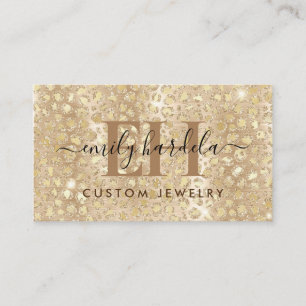 Carte De Visite Parties scintillant Leopard Gold 